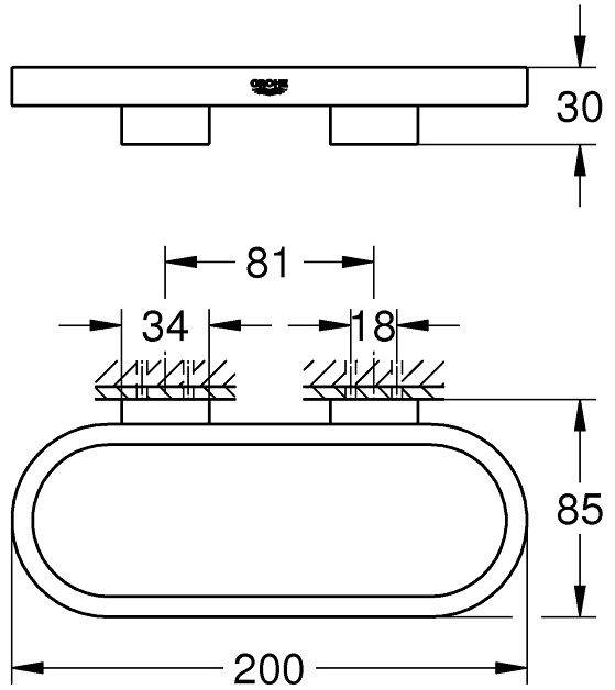 Grohe Selection (41035000) Габаритні розміри