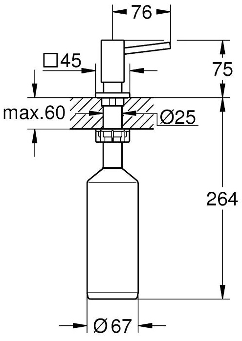 Grohe Cubic (40649000) Габаритні розміри