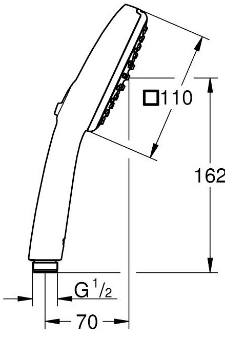 Grohe Tempesta Cube 110 (26746003) Габаритные размеры