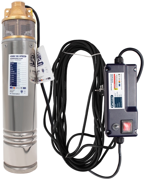 Скваженный насос Farmer 4SKM 100, 0.75 кВт (16477) цена 3188 грн - фотография 2