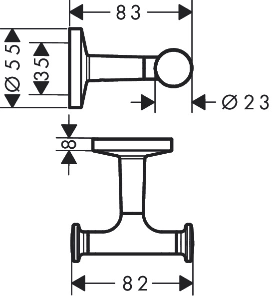 Axor Universal Circular 8.3 х2.3 x 8.2 см Matt White 42812700 Габаритні розміри