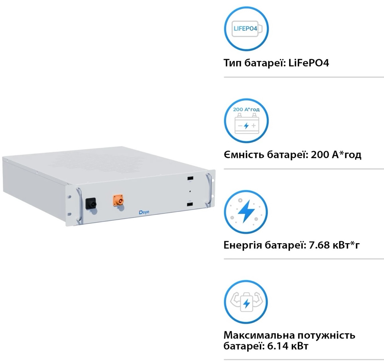 Аккумулятор Deye LiFePo4 BOS-A 38.4V - 200Ah (BOS-A) цена 64233 грн - фотография 2