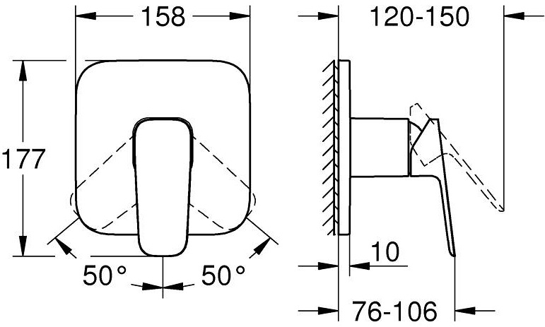 Grohe Cubeo (1017772430) Габаритні розміри