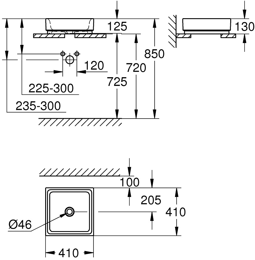 Grohe Cube Ceramic (3948200H) Габаритные размеры