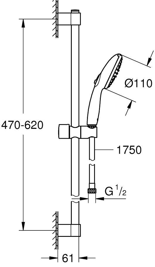 Grohe Tempesta 110 (27598003) Габаритные размеры