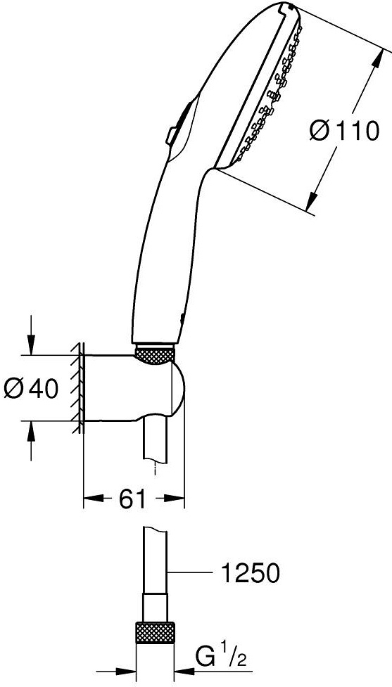 Grohe Tempesta 110 (261642433) Габаритные размеры
