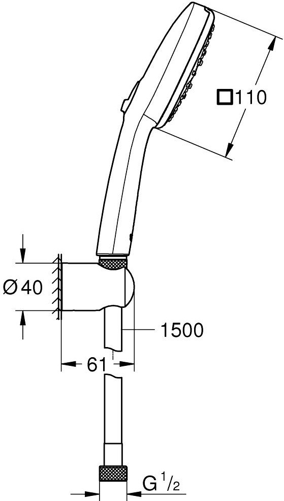 Grohe Tempesta Cube 110 (275882433) Габаритные размеры