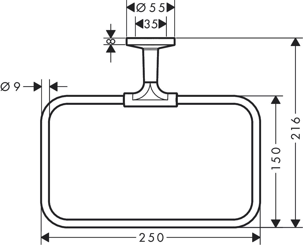 Axor Universal Circular Matt White 42823700 Габаритные размеры
