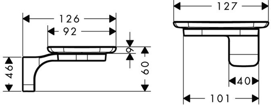 Axor Urquiola Chrome 42433000 Габаритные размеры