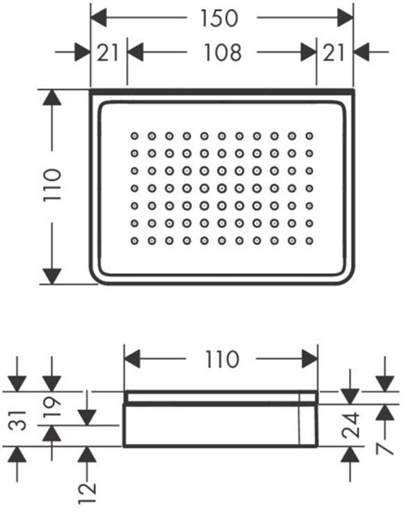 Axor Universal Chrome 42803000 Габаритные размеры