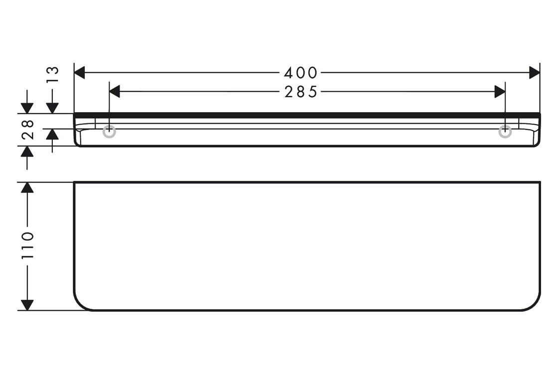 Axor Universal Circular 40.0/34.0x11.0 см Brushed Black Chrome 42844340 Габаритные размеры