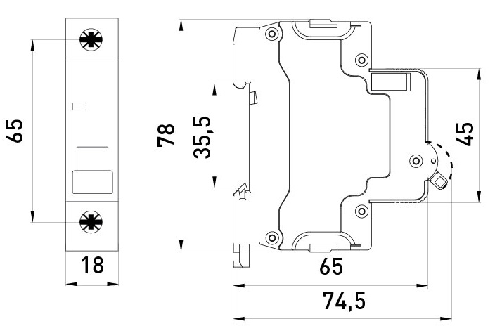 E.NEXT e.mcb.stand.60.1.C63 (s002114) Габаритні розміри