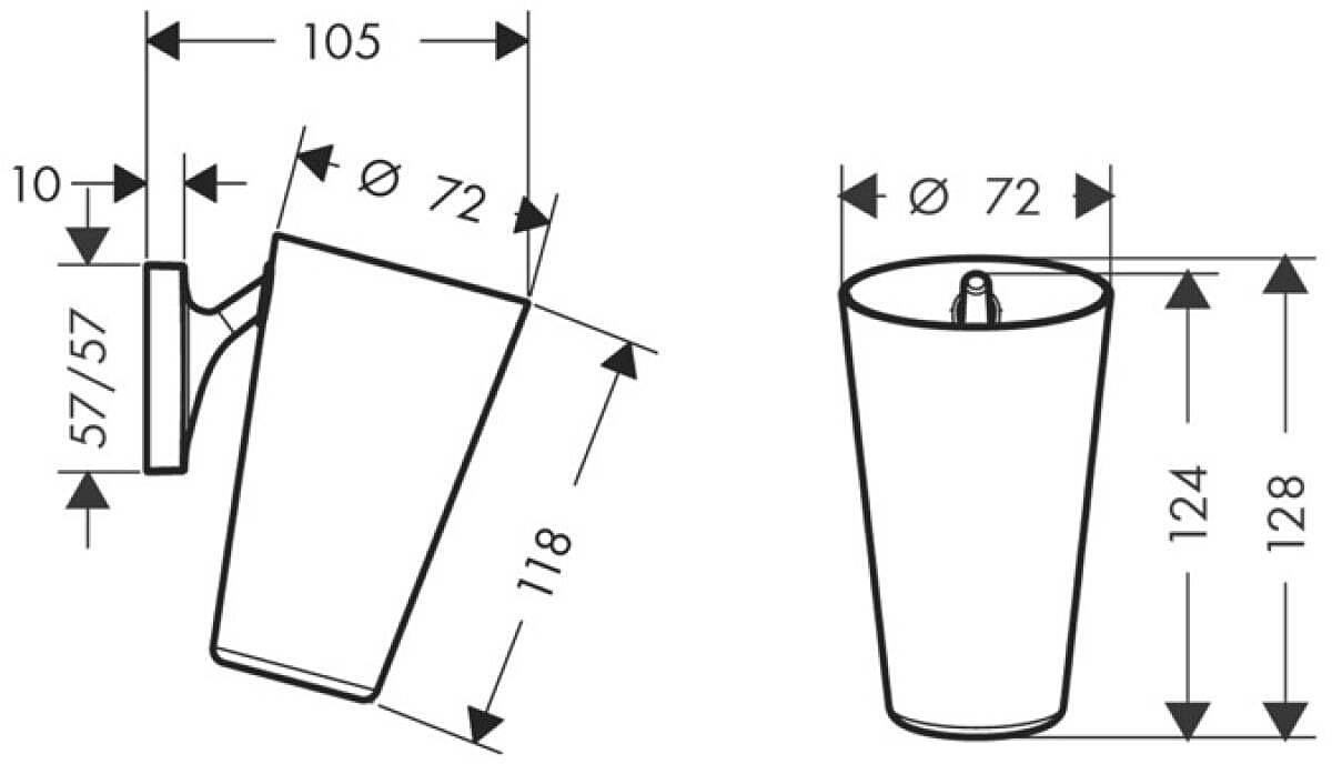 Axor Starck Organic Chrome 42734000 Габаритні розміри