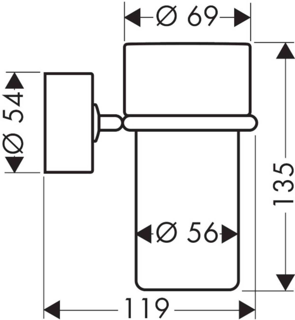 Axor Uno Chrome 41534000 Габаритные размеры