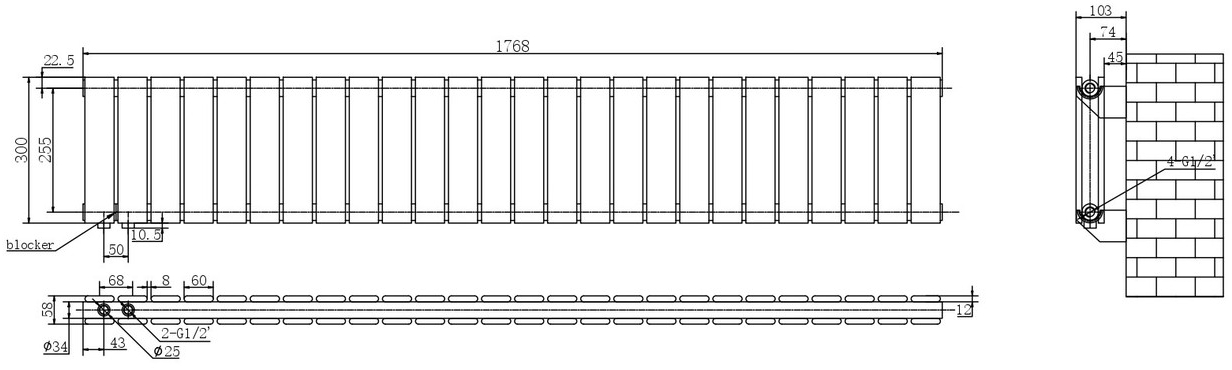 Arttidesign Livorno II G 26/300/1768/50 білий матовий (LV II.G.26.30.170.5.W) Габаритные размеры