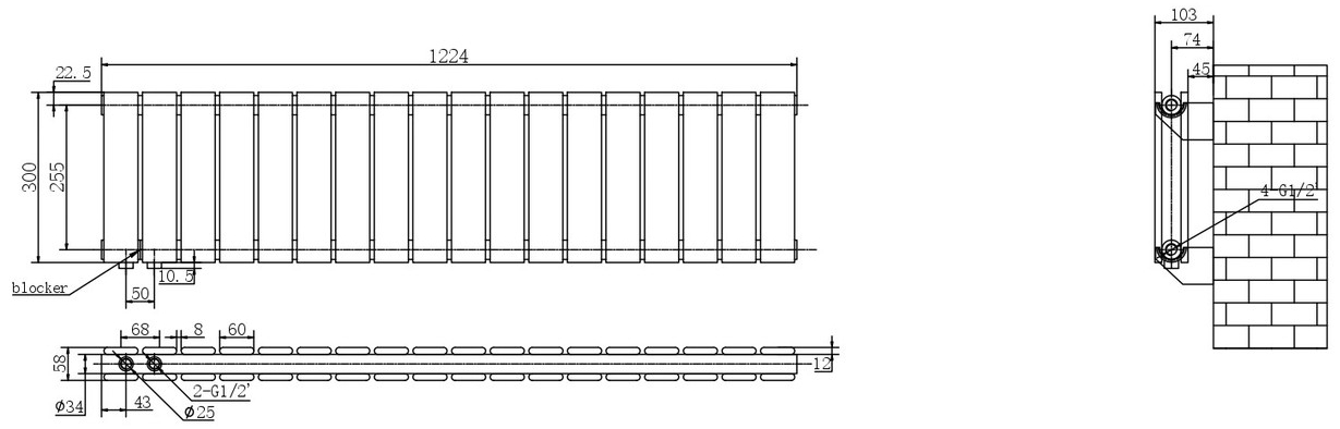 Arttidesign Livorno II G 18/300/1224/50 черный матовый (LV II.G.18.30.120.5.B) Габаритные размеры