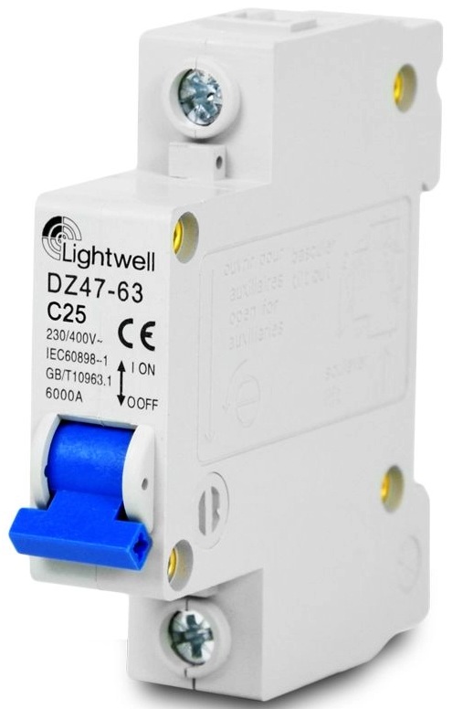 Автоматичний вимикач Lightwell DZ47-63 1P, 25A, C (256722)