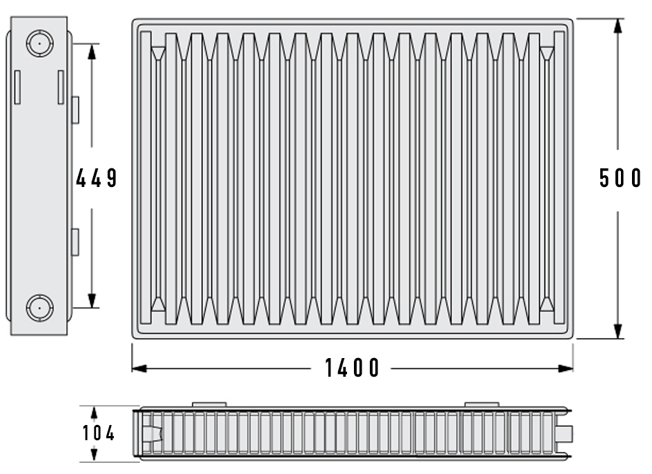 Aquavita 22 500x1400 с креплением Габаритные размеры