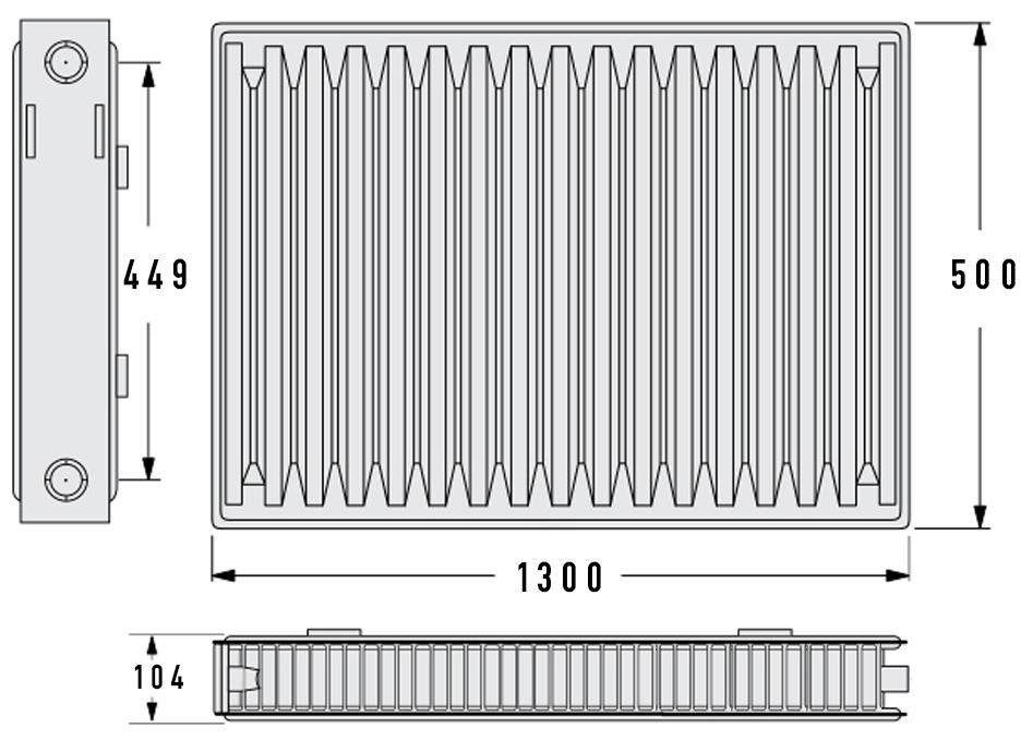 Aquavita 22 500x1300 с креплением Габаритные размеры