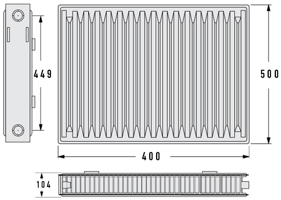 Aquavita 22 500x400 з кріпленням Габаритні розміри