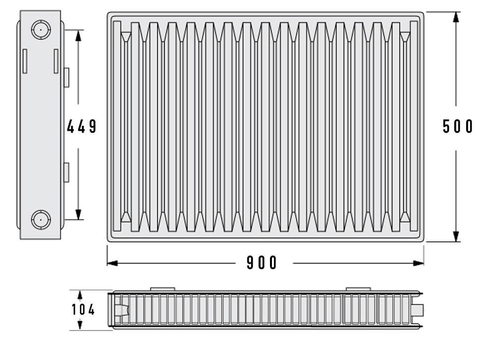 Aquavita 22 500x900 з кріпленням Габаритні розміри