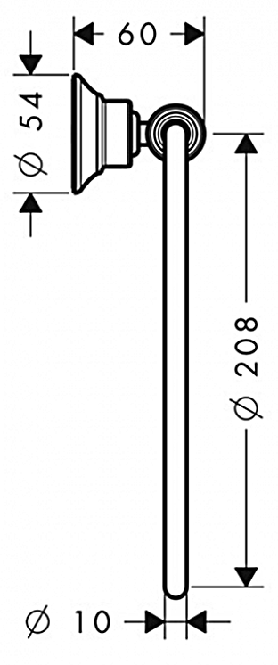 Axor Montreux D 208 мм Chrome 42021000 Габаритні розміри
