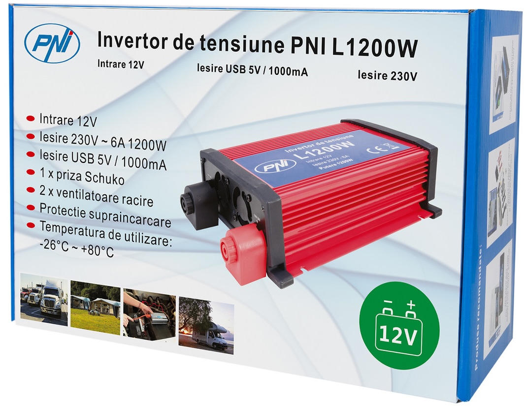 Інвертор напруги PNI H1200W12, 1200W, 12V/230V відгуки - зображення 5