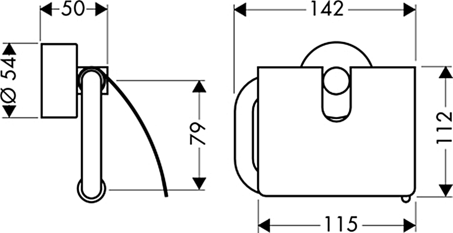 Axor Uno Chrome 41538000 Габаритные размеры
