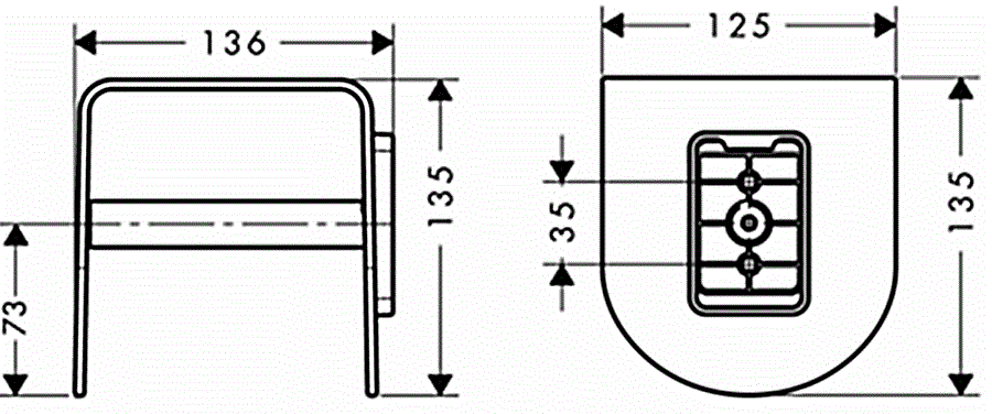 Axor Urquiola Chrome 42436000 Габаритные размеры