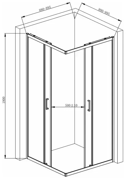 Armaform Elbe Black 90x90x190 (111-092211) Габаритные размеры