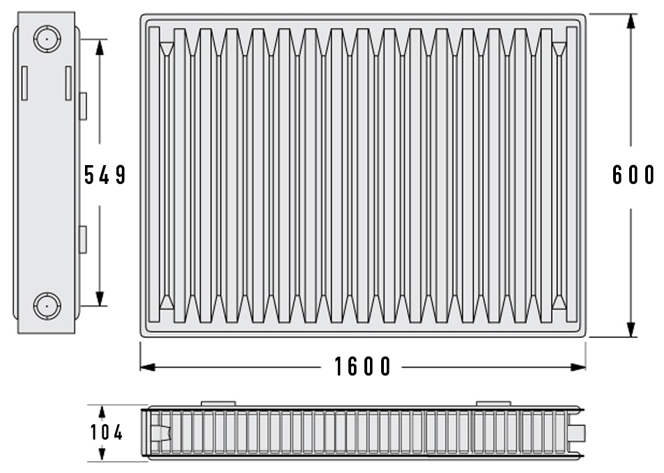 Aquavita 22 600x1600 с креплением Габаритные размеры