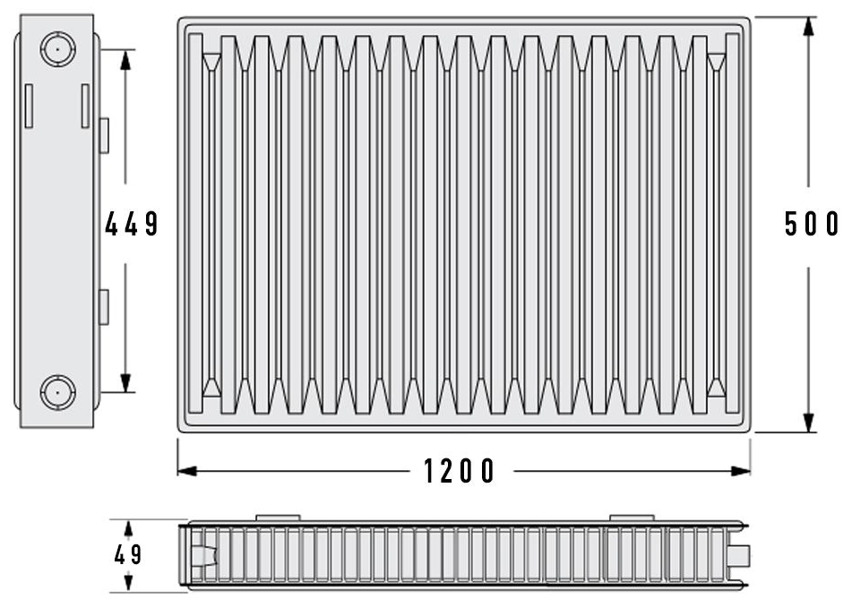Aquavita 11 500x1200 с креплением Габаритные размеры