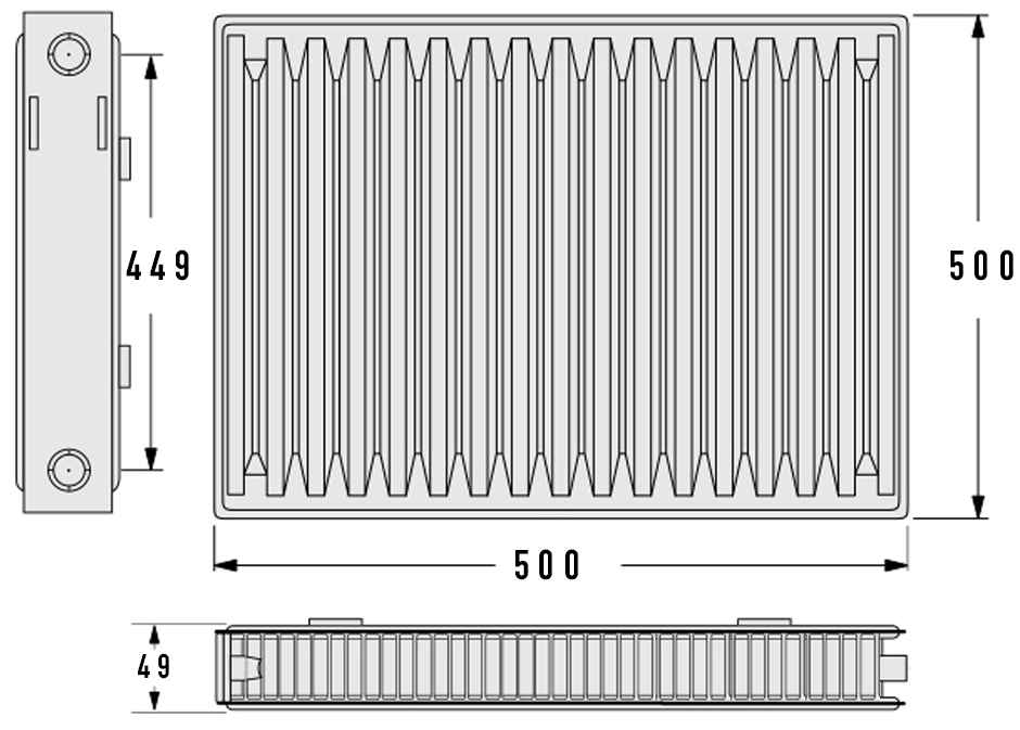Aquavita 11 500x500 с креплением Габаритные размеры