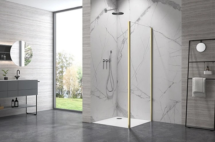 Душова стінка Armaform Elbe Gold 80x190 (113-09325G) ціна 8250 грн - фотографія 2