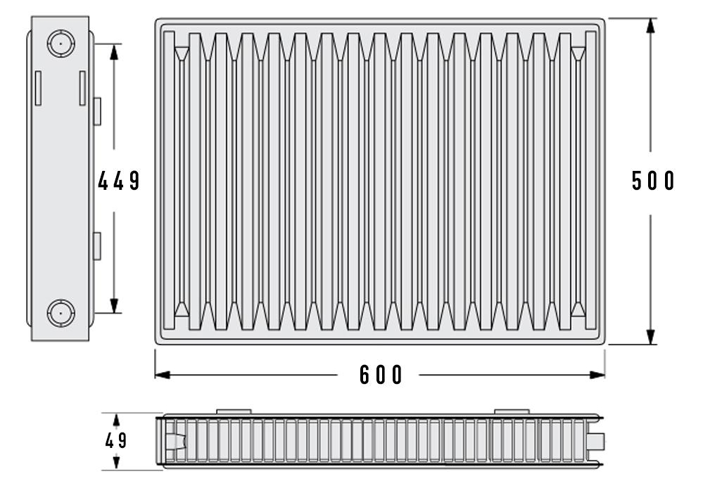 Aquavita 11 500x600 с креплением Габаритные размеры