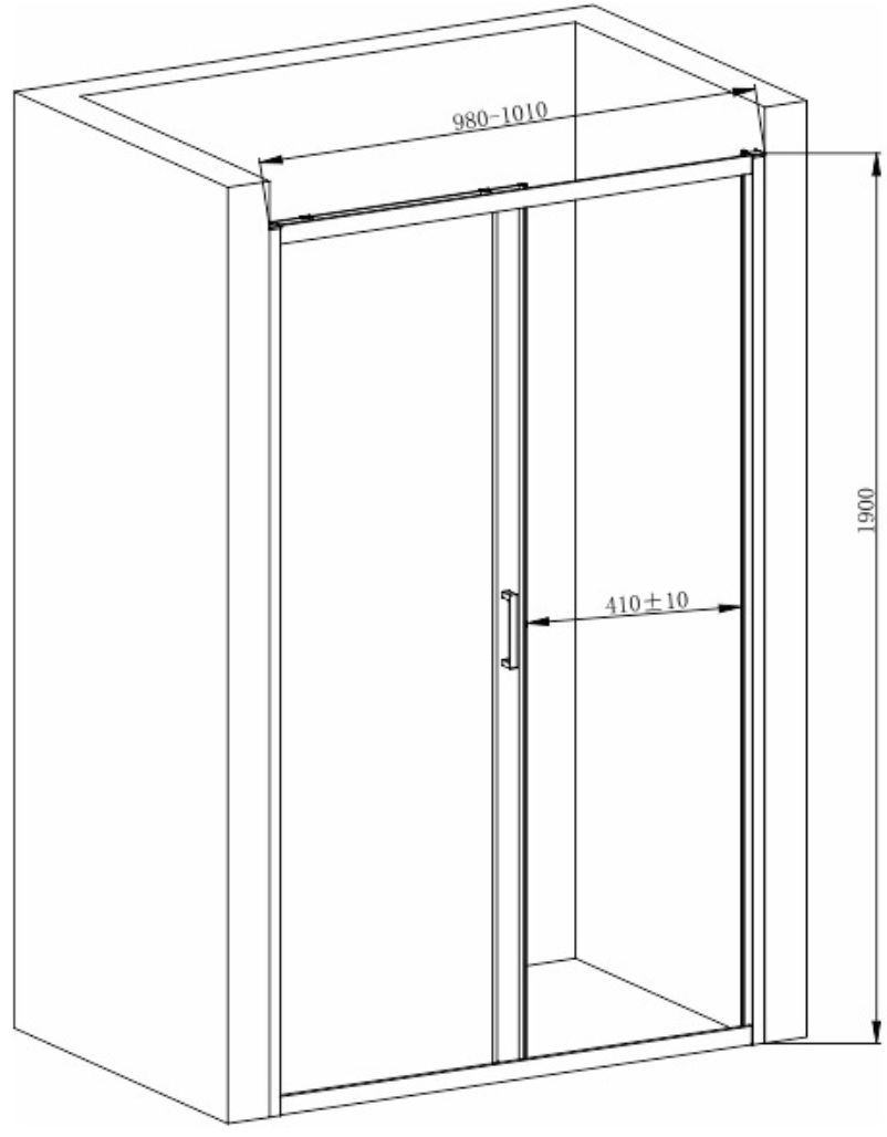Armaform Elbe Black 100x190 (113-09327B) Габаритні розміри