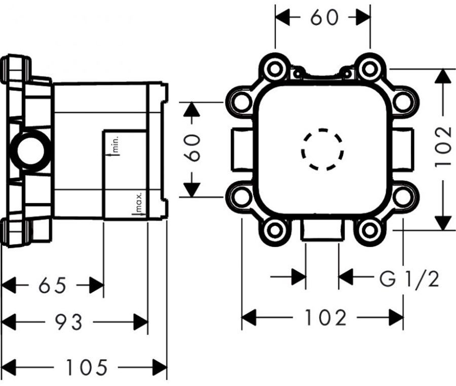 Axor LampShower 26909180 Габаритні розміри