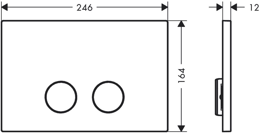 Axor FlushPlate Brushed Black Chrome 42530340 Габаритні розміри
