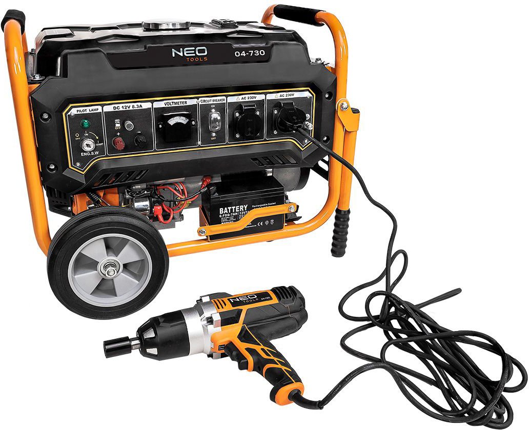 Генератор бензиновый Neo Tools 230В, 3кВт + портативна сонячна панель (04-730P) характеристики - фотографія 7