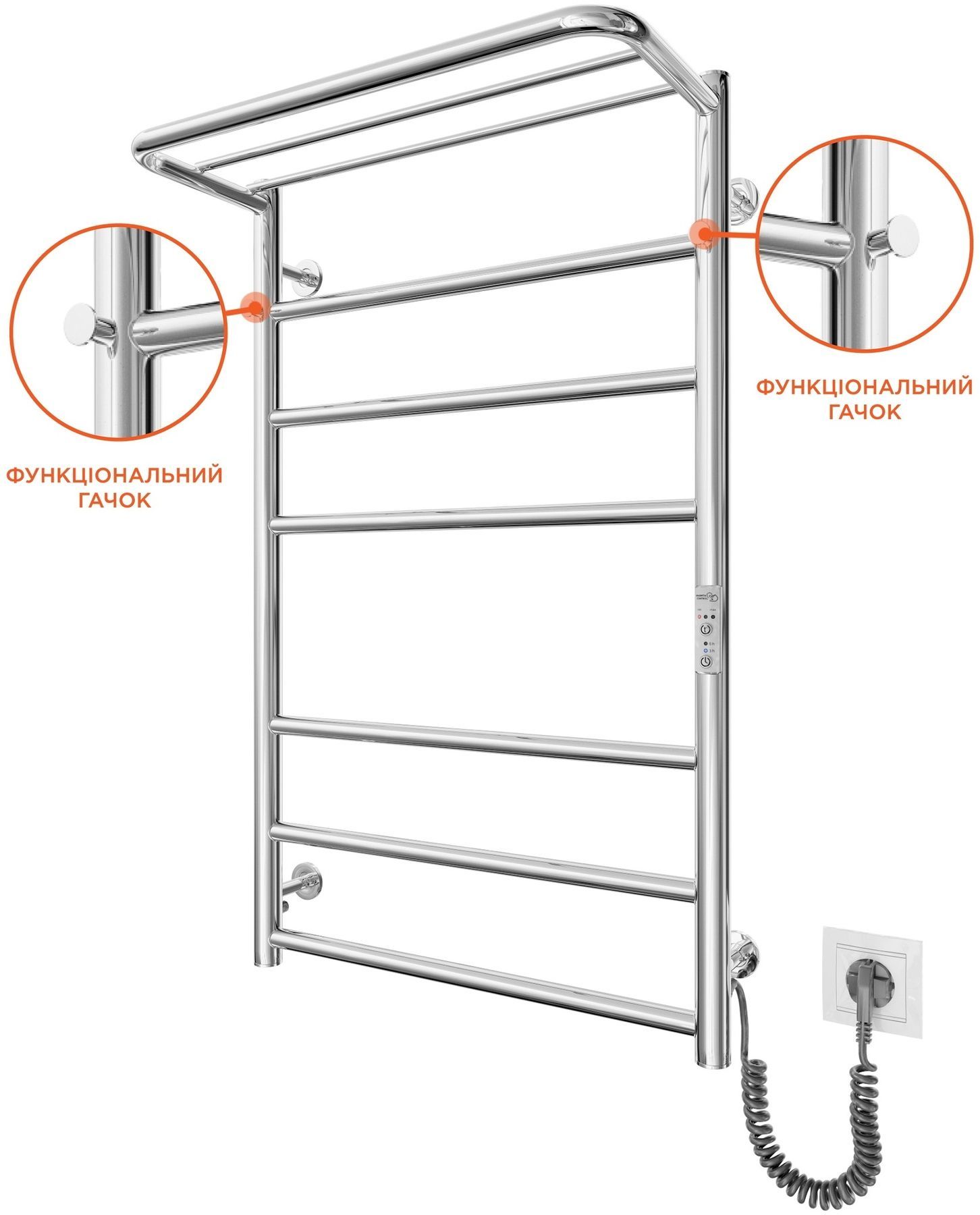 Полотенцесушитель Mario Home-І 770x530/240 TR К (2.3.8600.10.P) цена 8100 грн - фотография 2
