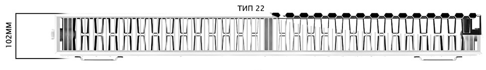 Duvera 22 500x600 нижнє підключення (DS22506S) Габаритні розміри