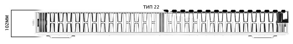 Duvera 22 500x900 нижнє підключення (DS22509S) Габаритні розміри
