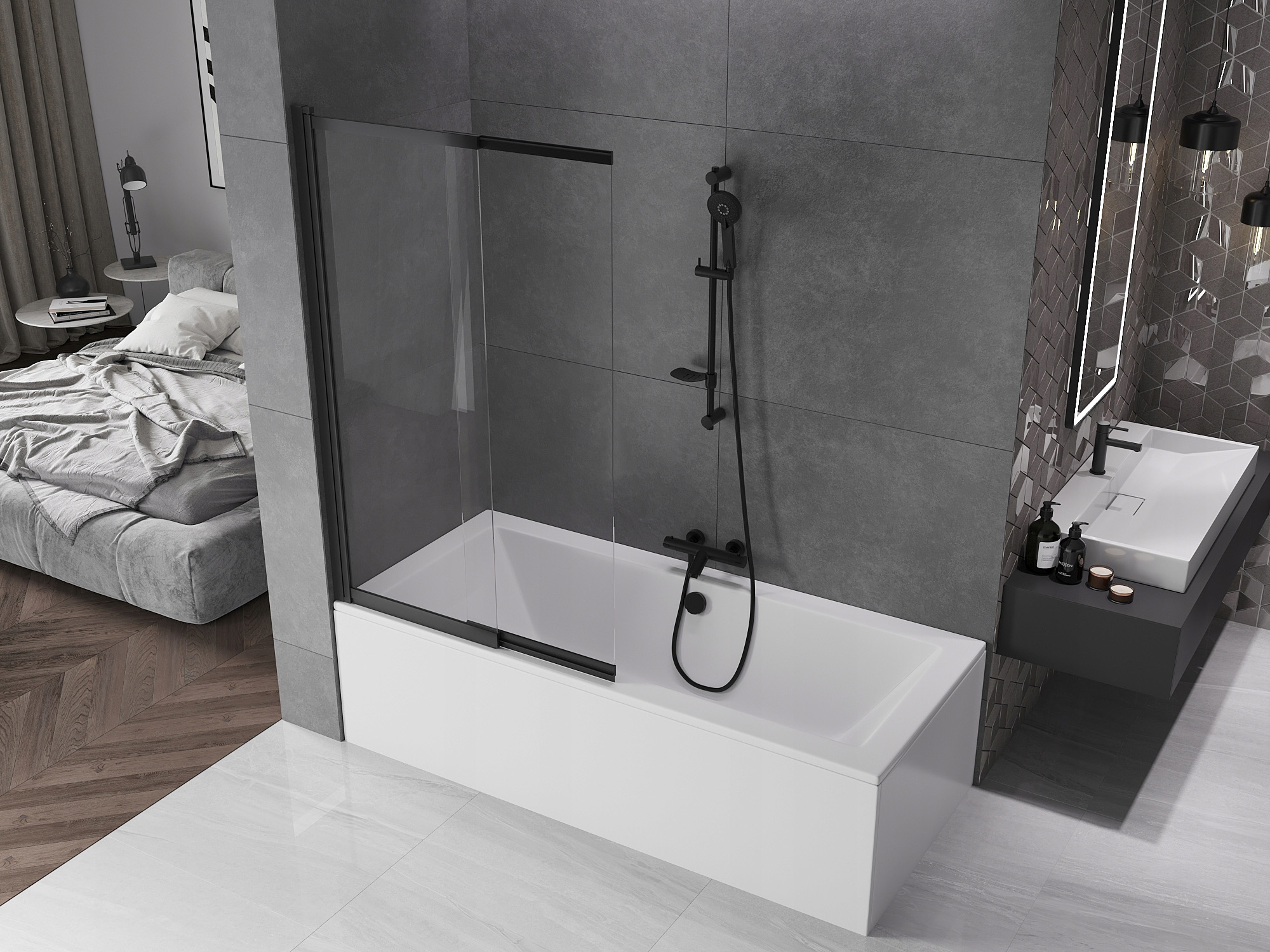 Armaform Novum Black (170-32500B) - фото 2 Шторка для ванны Armaform Novum Black (170-32500B) цена 0 грн - фотография 2