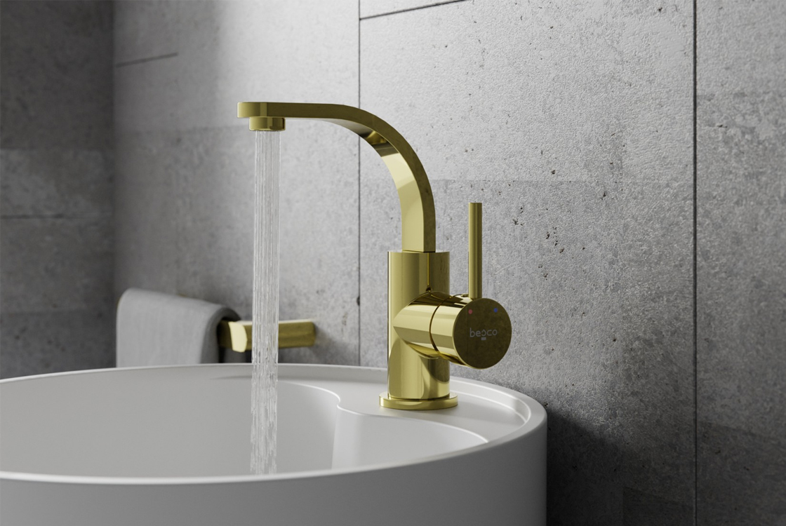 Смеситель для умывальника Besco Decco II Gold (BU-DII-ZL) цена 11979 грн - фотография 2