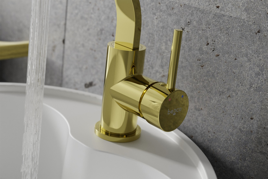 в продаже Смеситель для умывальника Besco Decco II Gold (BU-DII-ZL) - фото 3