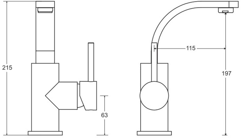 Besco Decco II Gold (BU-DII-ZL) Габаритные размеры
