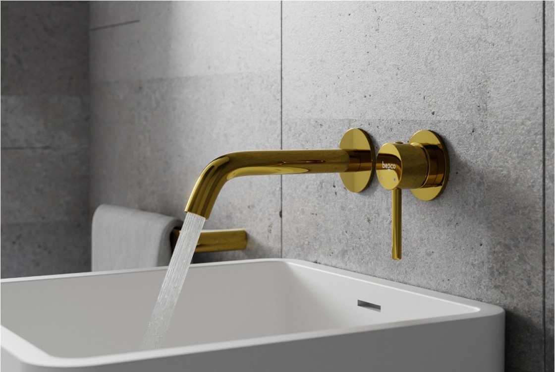 Смеситель для умывальника Besco Veo Gold (BU-VS-ZL) цена 14776 грн - фотография 2