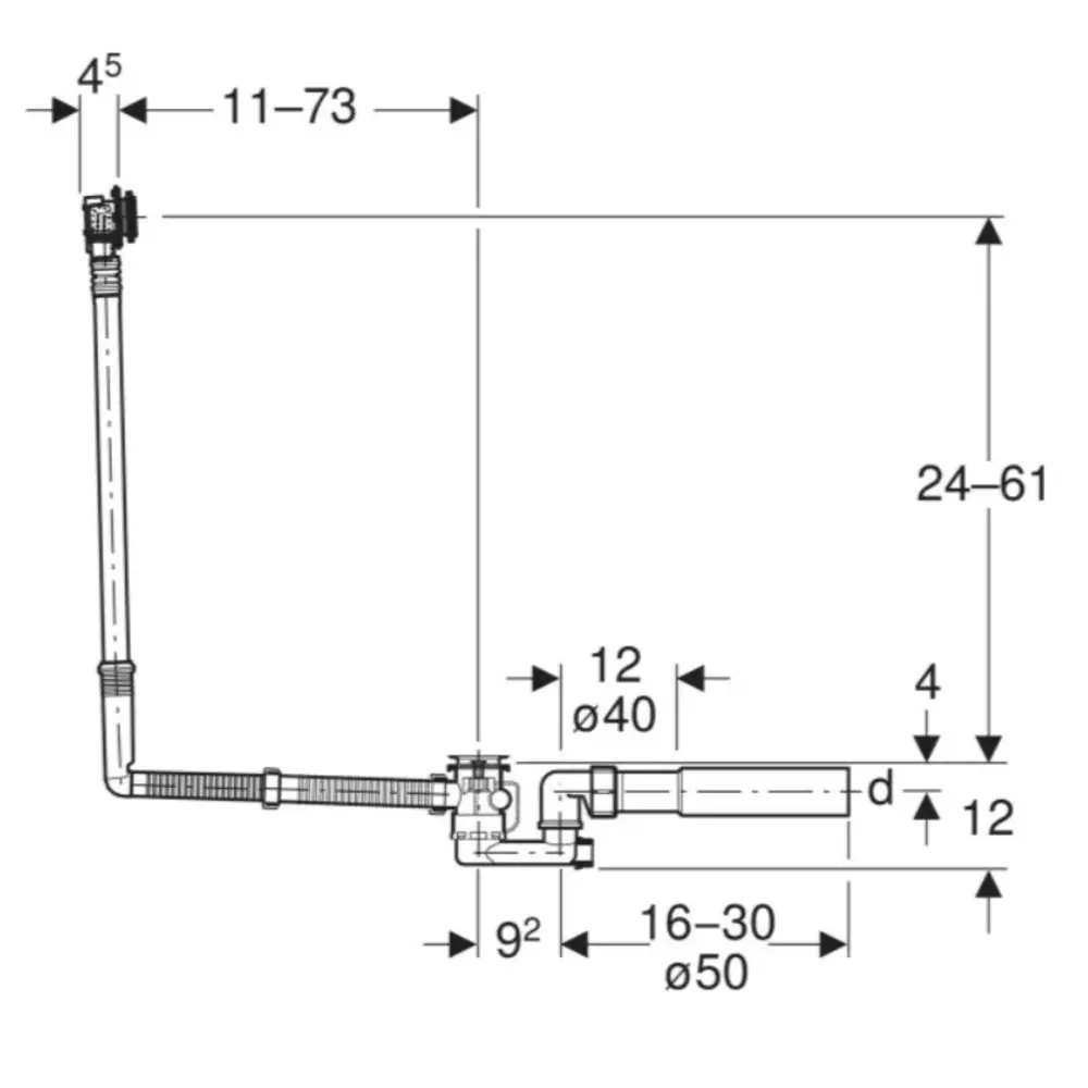 Geberit 150.701.00.6 Габаритные размеры
