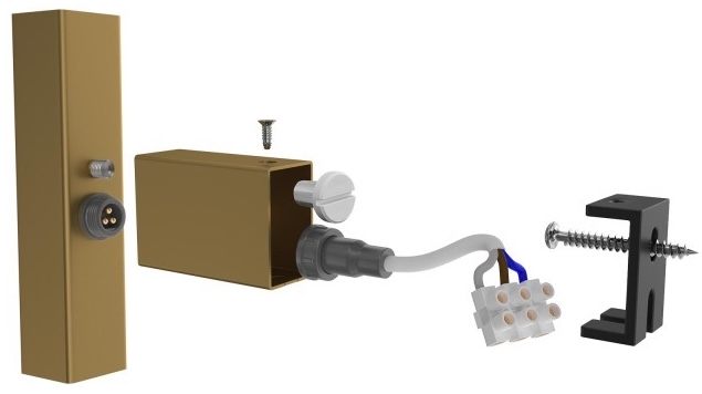 Комплект прихованого підключення Mario 25x50 під круглий стояк, золото сатин (3.0.0900.0.GS)