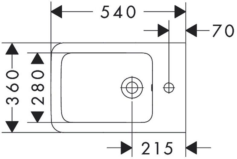 Hansgrohe EluPura Q 540 мм 60280450 Габаритні розміри